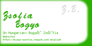 zsofia bogyo business card